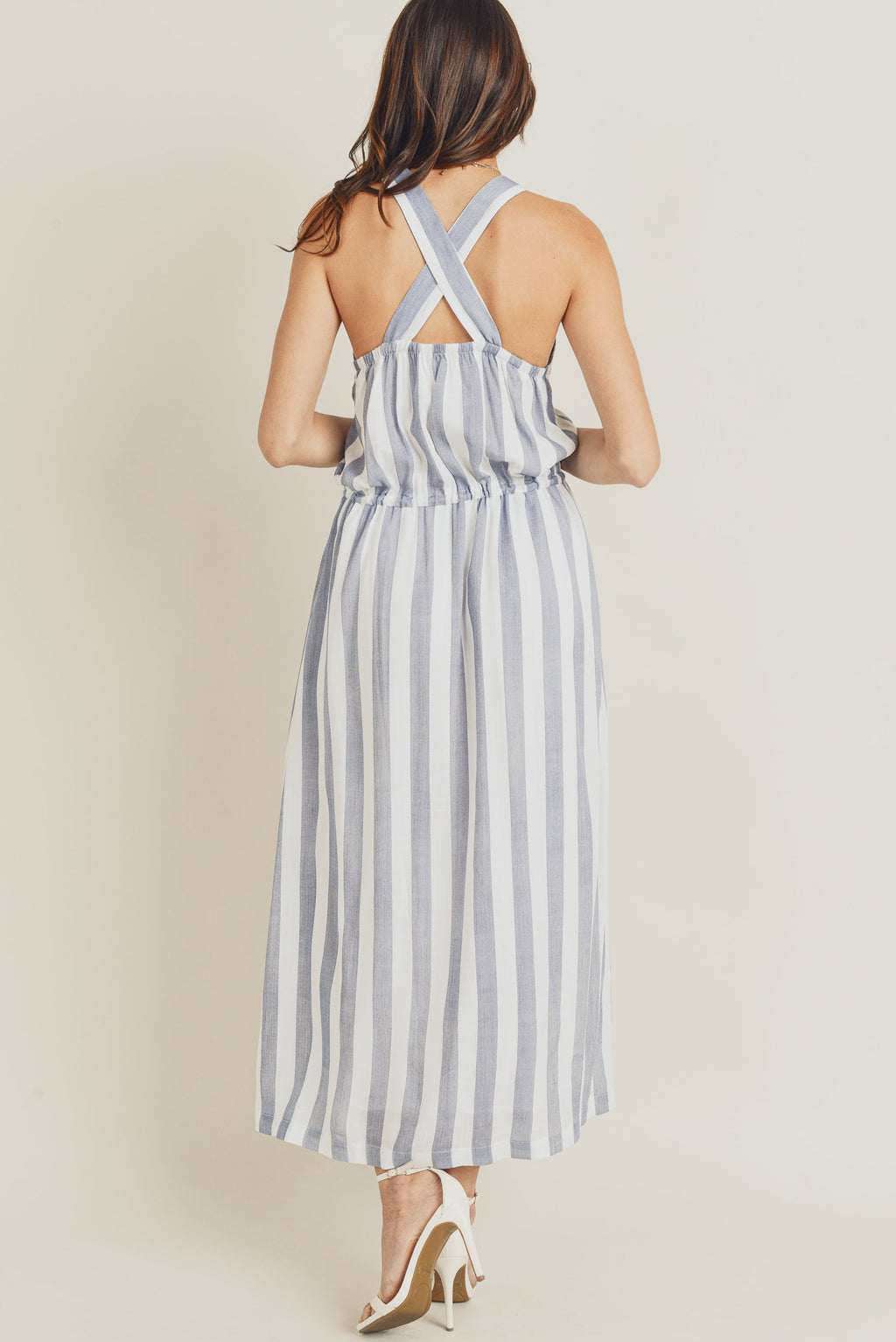 Sleeveless Drawstring Waist Easy Dress