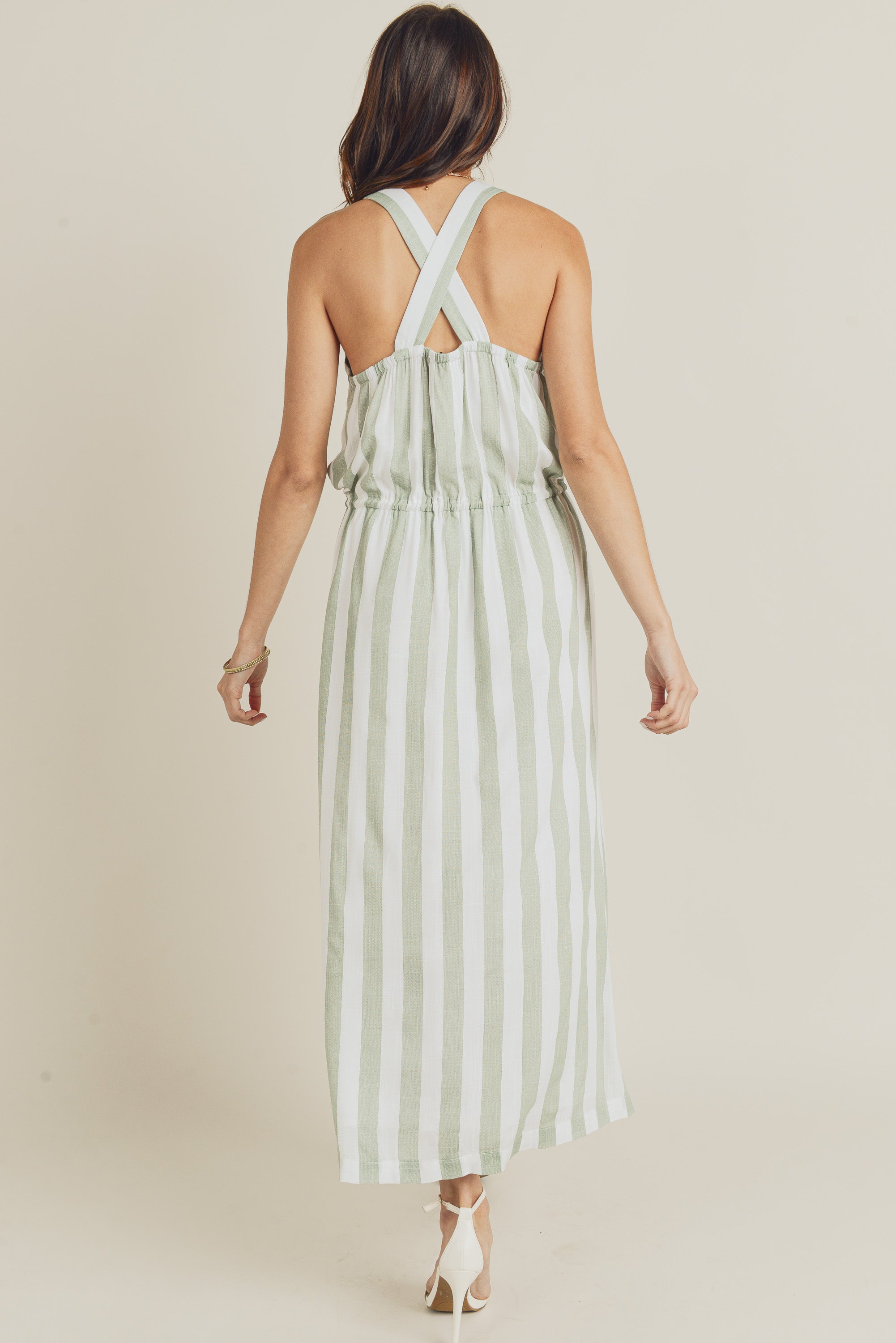 Sleeveless Drawstring Waist Easy Dress